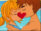 Jeu de bisous au soleil